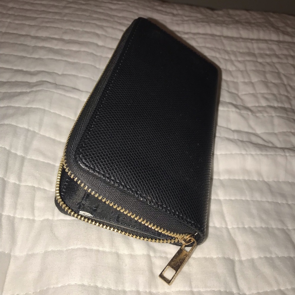 Black Textured Wallet/Clutch